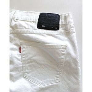Levi's 511 White Denim Jeans Size 34 X 32